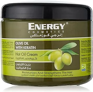 Energy Cosmetics Hot Oil Hair Cream Olive Oil Extracts With Keratin, Moisturizes and Strengthens The Hair,Ideal For All Hair Types, 500 ml