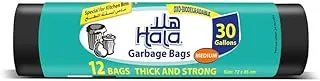 Hala Low Thickness Biodegradable Garbage 12 Bags, 30 Gallons, 14 Rolls