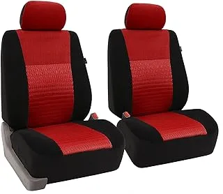 FH Group Front Set 3D Air Mesh Car Seat Covers for Low Back Car Seats with Removable Headrest, Universal Fit, Airbag Compatible Seat Cover for SUV, Sedan Red