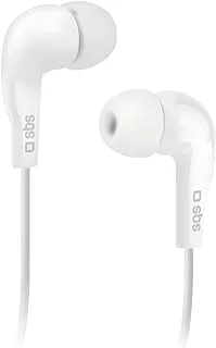 SBS Studio Mix 10, In-Ear Stereo Earphones with Microphone, 3.5mm Jack, Powerful Bass & Crystal Clear Audio, Ergonomic & Comfortable Fit, White