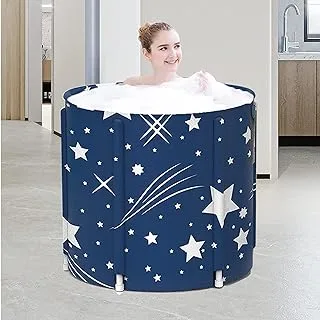 Sulfar Blue Soaking Portable Bathtub Adult, Frees Standing Foldable Bathtub Adult, Eco-Friendly SPA Bath Tub, Folding Bathtub is Ideal for Bathing Hot and Ice Baths