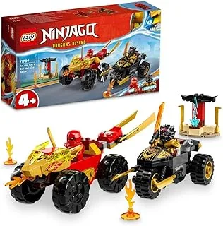 LEGO NINJAGO Kai and Ras’s Car and Bike Battle 71789 Building Blocks Toy Car Set; Toys for Boys, Girls, and Kids (103 Pieces)