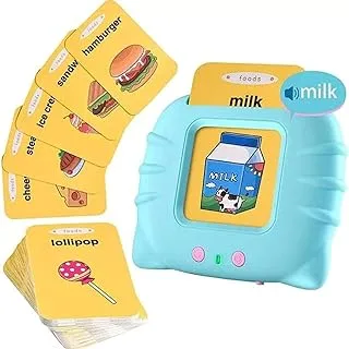 Fitto Stem Flash Card Reader Word Learning Toy with 224 Cards Animals, Food, Jobs, Colors, and Much More, Blue