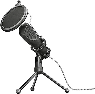 Trust Gaming GXT 232 Mantis Streaming Gaming Microphone for PC, PS4 and PS5, USB Connected, Including Shock Mount, Pop Filter and Tripod Stand, Black