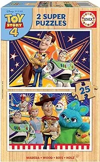 Educa Borrás-2X25 Wooden Toy Story 4 Puzzle, 18083, Various