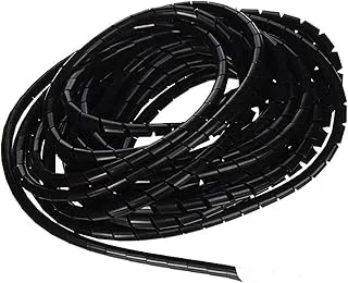 Hasanat Essentials Spiral Wire Wrap Tube Pc Manage Cable For Computer Car Cover Cover غلاف سلك ، لف سلك تجميع الأسلاك ، لف خرطوم حلزوني (24 مم 10 متر ، أسود)