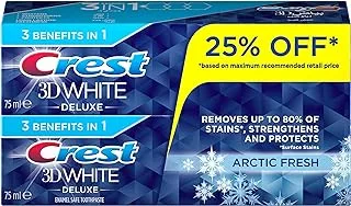 Crest 3D White Arctic Fresh Toothpaste, 2 x 75ml