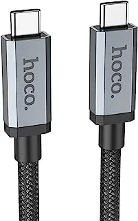 Hoco US06 - USB-C To USB-C Cable, USB3.2 High-Speed Transmission, High-Definition Video 4k 60Hz, Aluminum Alloy Shell + Nylon, Data Transfer Rate 20Gbps, Support 100W (20V 5A), 2M - Black