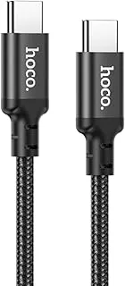 Hoco X14 - Double Speed PD Fast Charging And Data Transmittion Cable (60W - 3A - 1M), USB-C To USB-C Plug Compatible With Samsung Huawei Xiaomi Oppo - Black