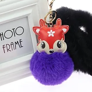 COOLBABY plush fawn pendant purple keychain