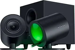 Razer Nommo V2, Full-Range 2.1 PC Gaming Speakers with Wired Subwoofer, THX Spatial Audio, Rear Projection Chroma RGB, Down-Firing Subwoofer 5.5” Driver, Wireless Control Pod - Black