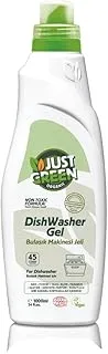 Just Green Hypoallergenic Dishwasher Gel - High Perfing Plant-Based Herbal Dishwashing Liquid for Greasy, Stained Dishes - Safe, Fast-Rinsing Dish Washing Liquid, 1000ml