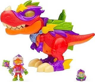 SUPERTHINGS V-REX Superdino â€“ Articulated villain dinosaur with lights and sound effects, 1 exclusive Kazoom Kid and 1 exclusive SuperThing, One Size