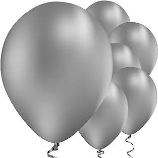 PIONEER BALLOON COMPANY Silver Chrome Latex Balloons. pkg/25