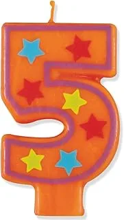 Decorative Stars Number 5 Birthday Candle