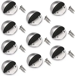 Sumnacon Floor Door Stopper 10 Pcs Stainless Steel Door Stopper with Rubber Bumper-Contemporary Safety Floor Mounted Doorstop with Hardware Screws Heavy Duty Home Commercial Floor Door Stop