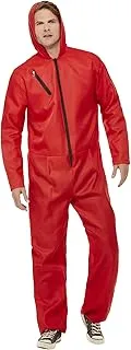 Smiffys 61037XL Bank Robber Jumpsuit, Unisex Adult, Red, XL - Size 46