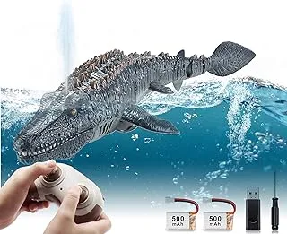 Zoinchan 2.4G Remote Control Dinosaur Pool Toy Mosasaurus Remote Control Toys Swimming Mosasaurus Dinosaur with Double Motors for Swimming Pool/Bathroom Pool Game Toy for Boys and Girls Ages Over 6