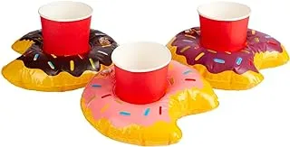 Smiffys 50886 Inflatable Donut Drink Holder Ring, Unisex Adult, Multi-Colour, One Size