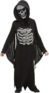 Smiffys Skeleton Reaper Costume, Multi-Colour, 7-9 Years (Medium), 51075M