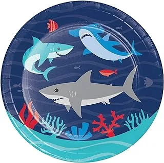 Creative Converting PC350498 Shark Party Paper Lunch Plates I Blue I 8 Pcs