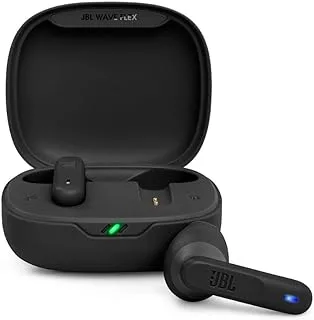 JBL Wave Flex True Wireless Earbuds, Deep Base Sound, Comfortable Fit, 32H Battery, Smart Ambient + Talkthru, Hands-Free Call, VoiceAware, Water and Dust Resistant - Black, JBLWFLEXBLK, Standard