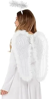 Smiffys Wings Halo Angel Set - White, Small One Size 23054