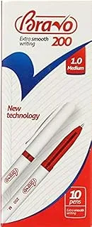 Bravo Ballpoint pen 1 mm model 200 Red 10 pieces