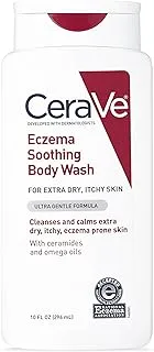 CeraVe Soothing Body Wash for Dry Skin | Shower Oil for Sensitive, Dry, Itchy, and Eczema-Prone Skin | Fragrance Free & Paraben Free & Sulfate Free | 10 oz