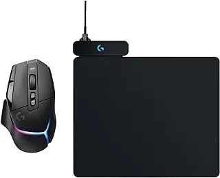 Logitech G502 X PLUS LIGHTSPEED Wireless RGB Gaming Mouse, Black + POWERPLAY charging system - mouse pad, LIGHTFORCE switches, HERO 25K sensor, POWERPLAY/PC/Windows/macOS