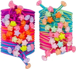 Yellow Chimes Rubber Small Pony Holders with Storage Box Hair Accessories for Girls, Medium, 50 Pieces, Meduim, Rubber