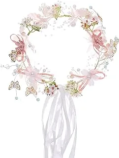 YELLOW CHIMES White Crystal-Studded Floral Fashionable Hair Vine Hair Jewellery for Woman & Girls, Medium, Non-Precious Metal