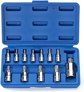 Neiko 10085A Tamperproof Torx Plus Bit Socket Set | 12 Piece | 8 IPR - 60 IPR | 5 Point Star | Cr-V and S2 Steel | High Impact ABS Blow Molded Case, One Size