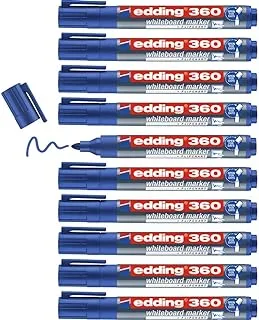 Edding E-360 Fine Tip Board Marker 10-Piece Set, Blue