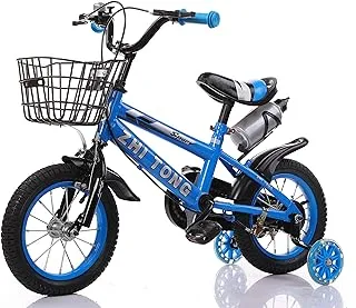 ZHITONG Children's Bike with Flash Training Wheels and Water Bottle 16