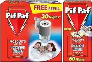 PIF PAF Mosquito Killer Liquid Electric Device Kit | 30 & 60 Nights Refill