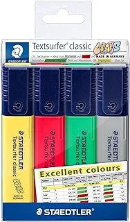 STAEDTLER 364CWP4-X Textsurfer Highlighter Classic ، ألوان ممتازة - عبوة من 4