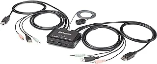 Startech.Com 2 Port Displayport Kvm Switch - 4K 60Hz Compact Dual Uhd Dp 1.2 Usb Desktop With 4Ft Cables & Audio Bus Powered Remote Switching Macbook Thinkpad (Sv211Dpua4K)