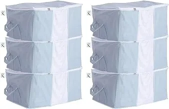 Kuber Industries™ Underbed Storage Bag, Organiser,Blanket Cover Set Of 6 Pcs - Grey (Extra Large Size)