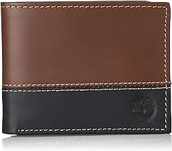 Timberland Men's Leather Passcase Wallet Trifold Wallet Hybrid