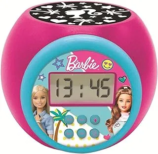 Lexibook RL977BB Barbie Projector Alarm Clock, Snooze and Alarm Function, Night Light with Timer, LCD Screen, Battery Operated, Pink, Multicoloured