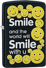 ولاعة Zippo 218 CI412239 Smile Design مقاومة للرياح ، متعددة الألوان