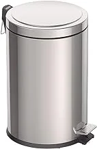 Tramontina 20 Liter Stainless Steel Pedal Trash Bin with a Polished Finish and Removable Internal Bucket