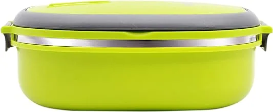 Royalford Stainless Steel Lunch Box Square Green, Multi