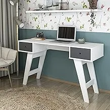 Artely Paris Desk with drawer, White - Graphite - W 133,5 cm x D 45 cm, H 75,5 cm.