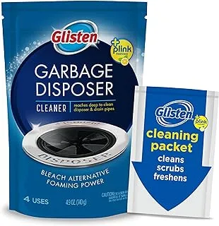 Glisten Disposer Care Foaming Drain / منظف الأنابيب ، 4 استخدامات ، أبيض ، أزرق ، 4.9 أونصة