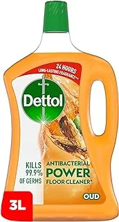 Dettol Oud Antibacterial Power Floor Cleaner with 3 times Powerful Cleaning (Kills 99.9% of Germs), 3L