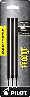 Pilot FriXion Gel Ink Pen Refill, 3-Pack for Erasable Pens, Extra Fine Point, Black Ink (77343)