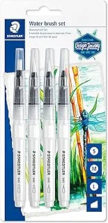 Staedtler Refillable Water Brush, For Watercolor Effects And Blending, 4 Assorted Tip Sizes, 949-Sbk4-C