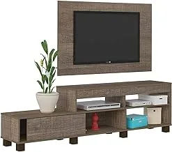 Artely Ever Tv Table And Wall Panel For 47 Inch Tv, Cinnamon Brown, Panel: W 120 Cm X D 3 Cm X H 73.5 Cm - Tv Table W 180 Cm X D 35.3 Cm X H 51.5 Cm